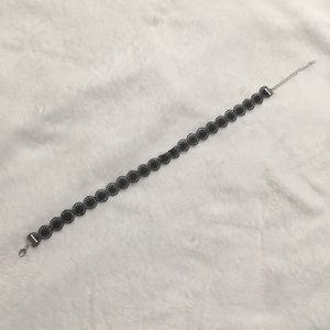 Black flowered choker